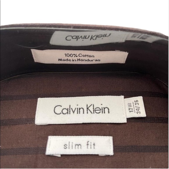 NWT Calvin Kline Mens button down Shirt Slim Fit Size 17.5 - Picture 4 of 4